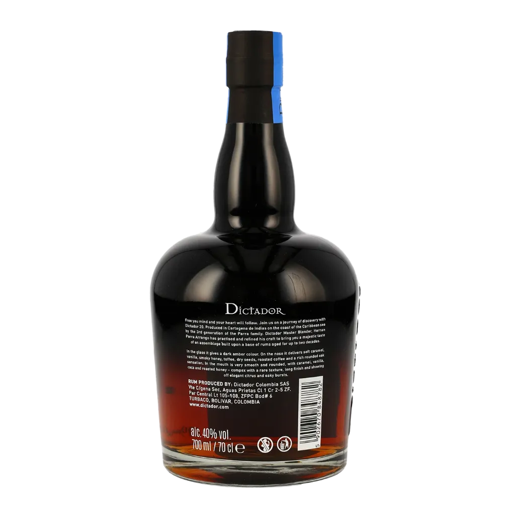 Dictador Rum 20 Rückseite.webp