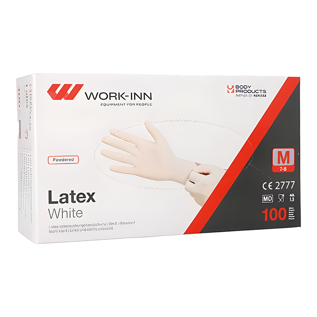 Latex-Handschuhe, gepudert "White" weiss - natur 