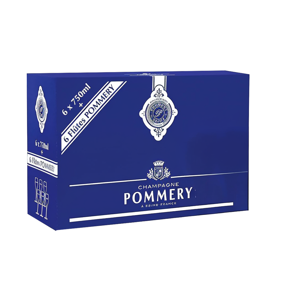 Pommery Brut Royal 12,5% - 0,75 l Paket + 6 Gläser