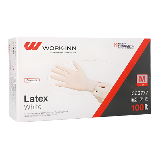 Latex-Handschuhe, gepudert "White" weiss - natur 